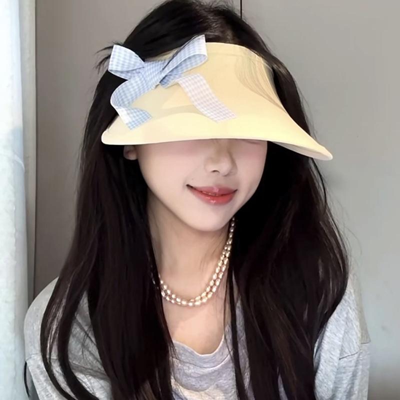 

Милая шляпа с бантом для защиты от солнца для женщин и девочек, милая кавайная широкополая солнцезащитная кепка весна-лето с пустым верхом, солнцезащитная шляпа, подарки