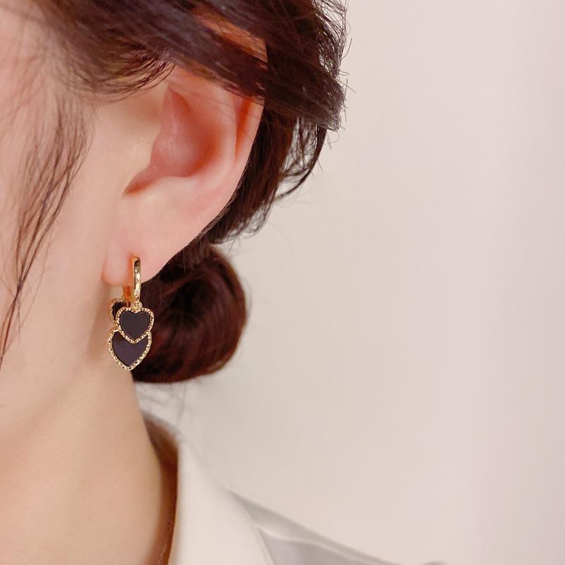 Black Heart Tassel Hoop Earrings - Luxury, Unique, and Trendy Accessories for Women