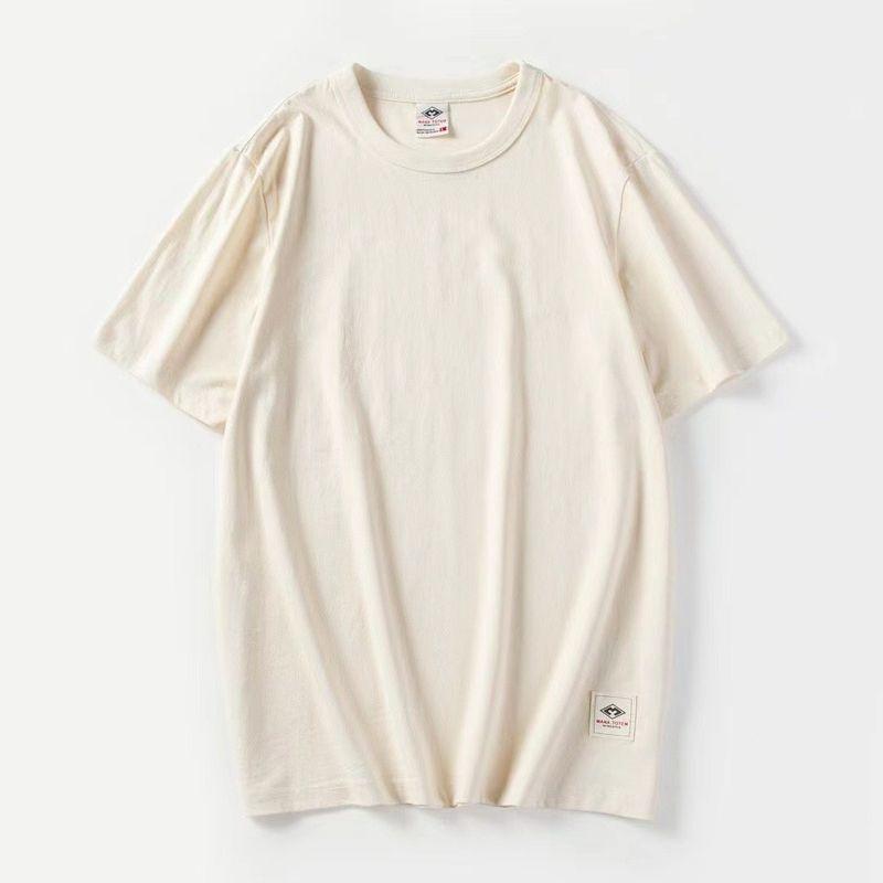 Comfortable Short Sleeve T-shirt Cotton Export Order Beige 2XL