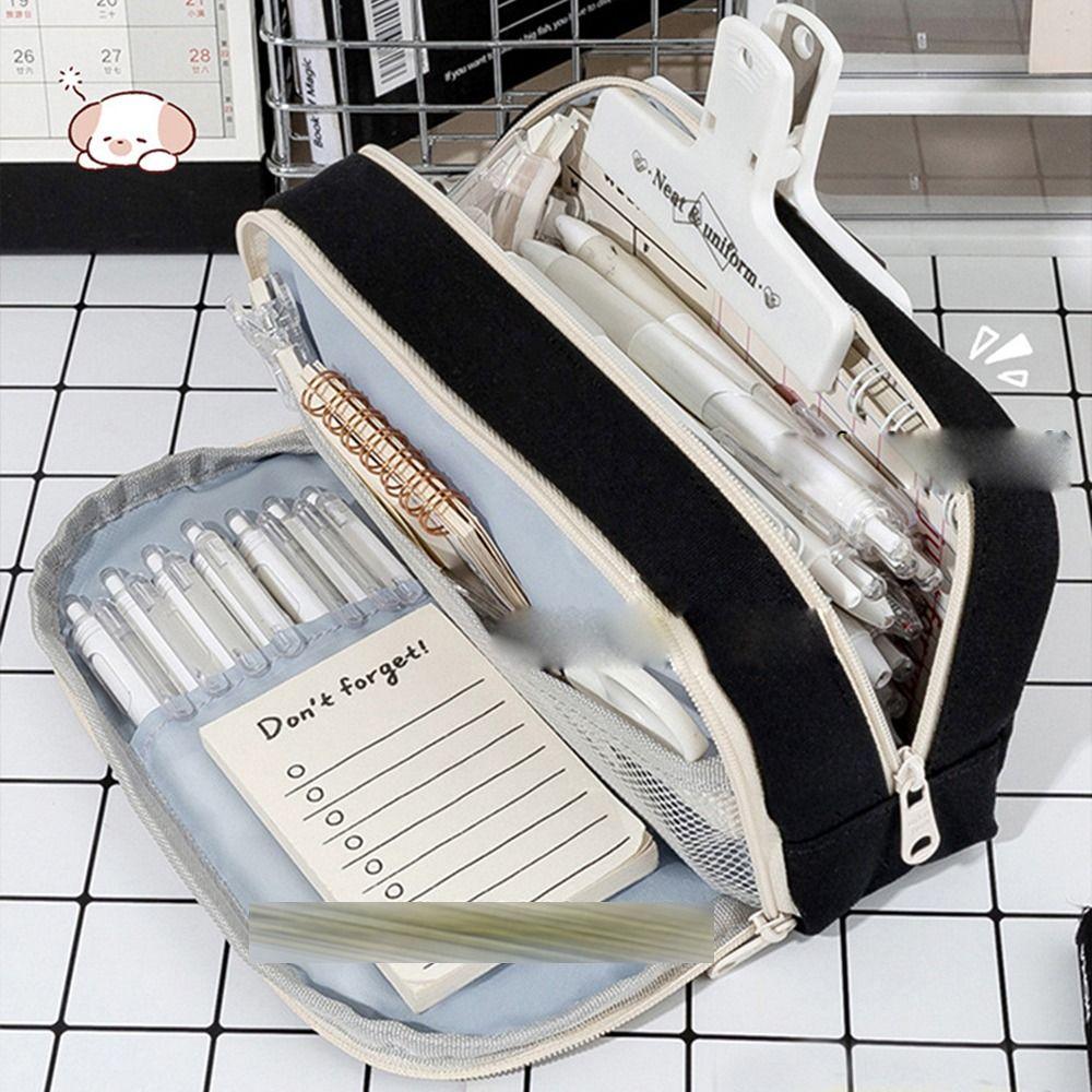 Desktop Storage Canvas Stationery Bag Korean Style Puppy Pencil Pouch  Office