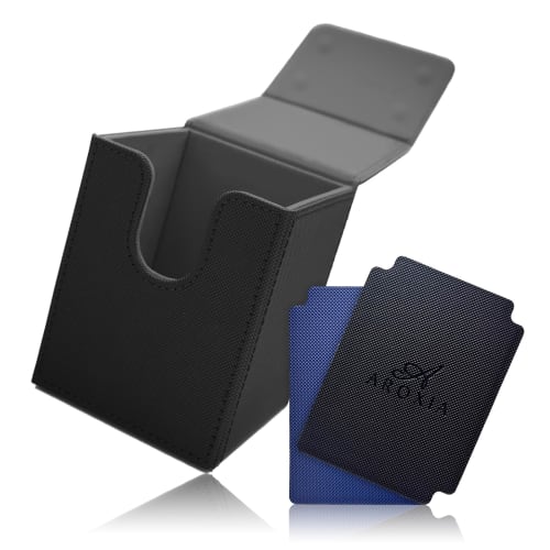 

AROXIA Deck Case, Trading Card Case for Various Card Games (Vertical Storage, Black x Gray)