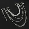 Creative Multi-Layer Bead Chain Brooch With Clear Crystal Beads Multi Chains Multi Functional Fashion Clothing Pin Jewelry