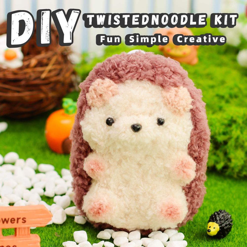 Colorful Chenille Stems Pipe Handmade Squirrel&Orangutan&Fox&Hedgehog Plush Twist Sticks DIY Material Package for Kids&Adult