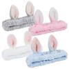 Face Wash Headbands for Women Girls Cute Rabbit Ears Hairbands Makeup Headwrap Coral Fleece Bunny Spa Head Bands Skincare Hair Accessories