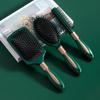 Celebrity-Inspired Large Green Airbag Massage Hair Comb for Curly, Straight, and Grooming Styles