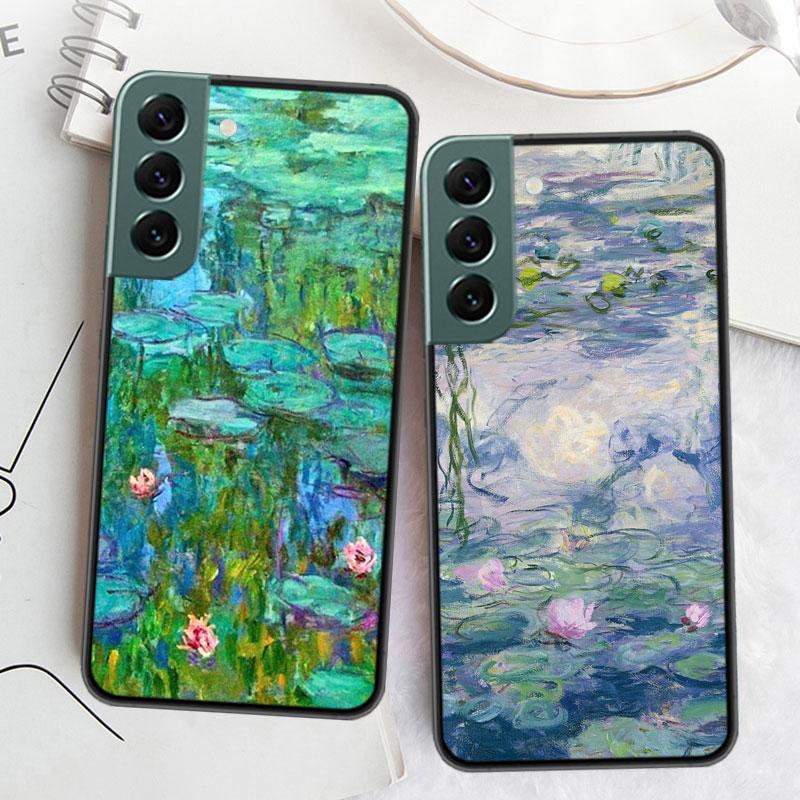 Claude Monet Garden Lotus Bridge Phone Case For Samsung A02 A03 A03S A04 A04S Galaxy A55 A35 A25 A15 S10 Lite A9 A8 A7 A6 Plus A