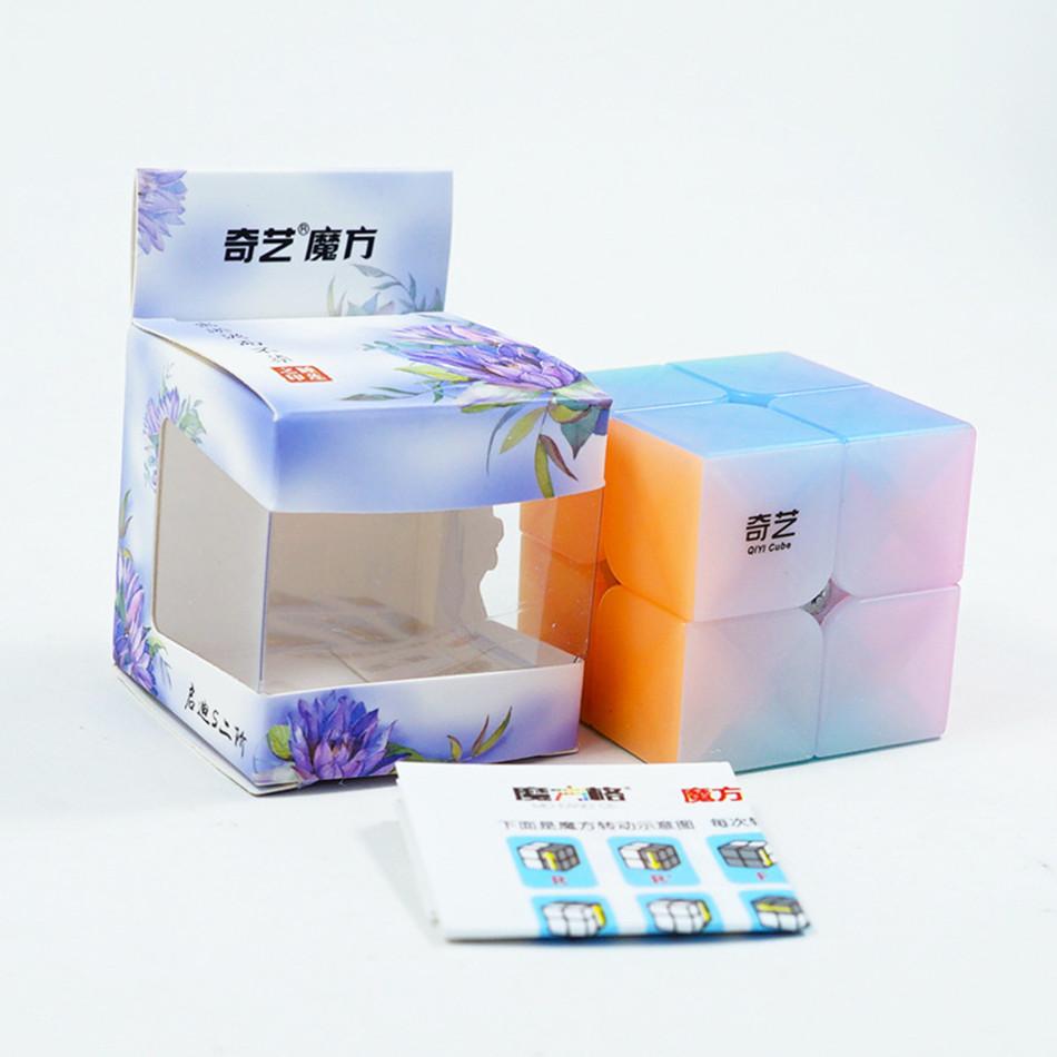 QiYi Cube Jelly Magic Cube 2x2 3x3 4x4 5x5 Pyramid Keychain Speed Cube Educational Cubo Magico Puzzle Toy For Children Kid Gift