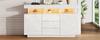 140 x 35 x 80 cm Modernes Hochglanz Acryl Sideboard mit 16-farbigem LED-Streifen, Kaffeebar, Geeignet für Esszimmer, Küche, Flur (Weiß)