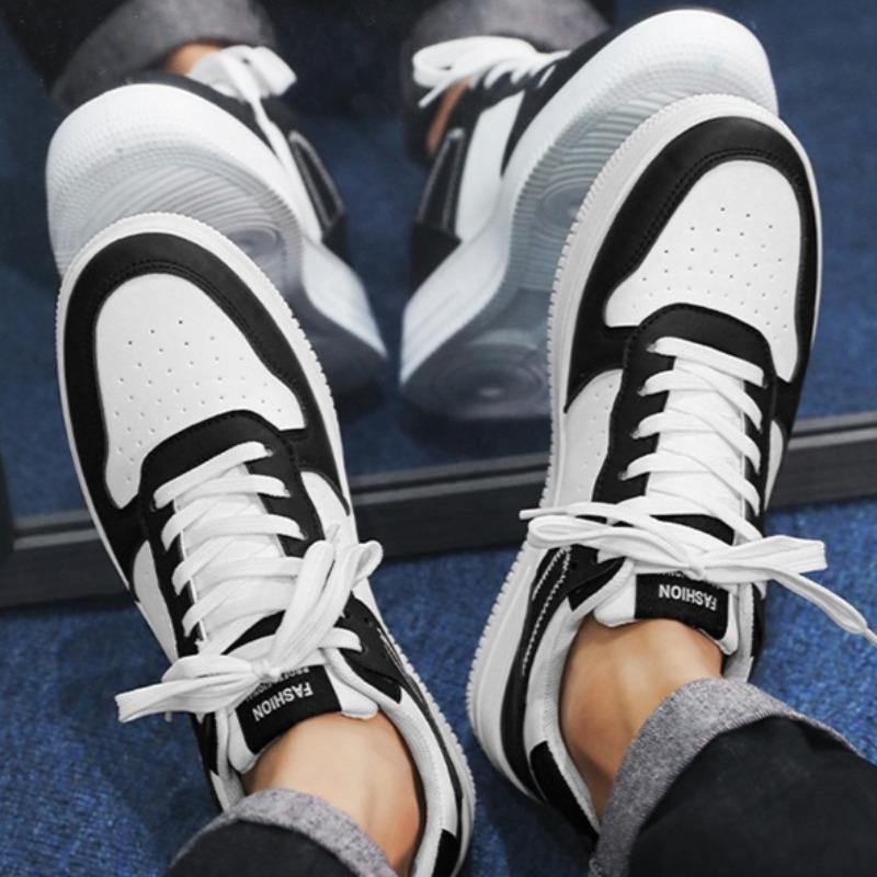 Men Low‑top White Skate Sneakers Casual Shoes for Male Students