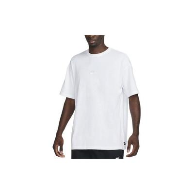 Sportswear Premium Essentials Logo Embroidered Ribbed Crew Neck Short Sleeve T-Shirt Men Tops White DO7392-101