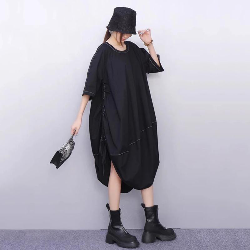XITAO Asymmetrical O-neck Pullover Dress ZMY1391
