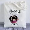 Kawaii Shopping Bag Mafalda Cute Anime Harajuku Canvas Bag Tote Bag Lady Handbag Large Capacity Shopper Bag Casual Shoulder Bag