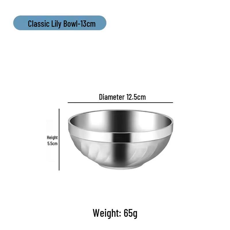 Molona 304 Stainless Steel Double-Layer Insulated Rice Bowl