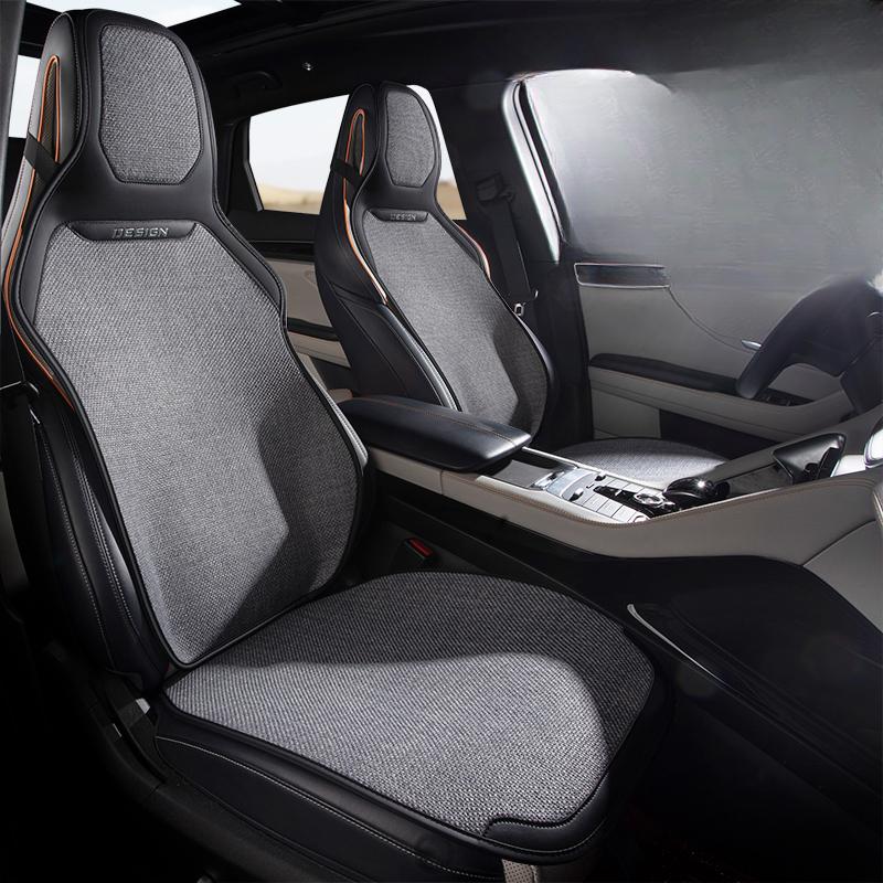 Business Style Integrated Headrest Car Seat Cushion, for Single Front Seat, Durable & Wrinkle-Resistant, All-Season Use