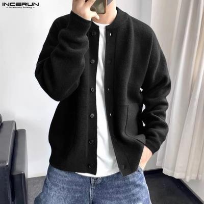 Men Spring Long Sleeve Buttons Loose Casual Cardigans Tops