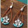 Vintage Bohemian Floral Beaded Dangle Earrings - Unique & Elegant Ear Jewelry