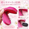 [Soyul] Smart Key Case, Zipper Type, Daisy Flower Motif Keychain, Gift for Women (Magenta)