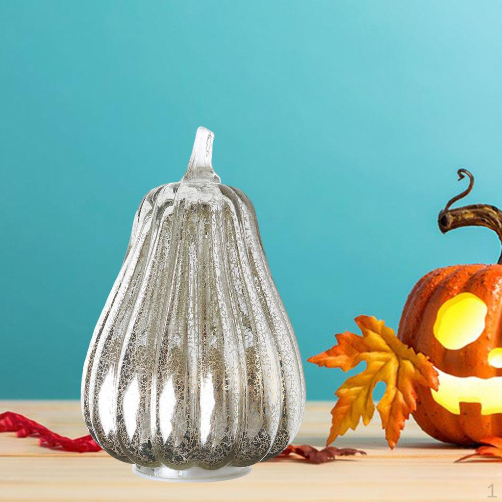 

Коллекционная хрустальная скульптура тыквы с украшением для осеннего урожая Silver 2