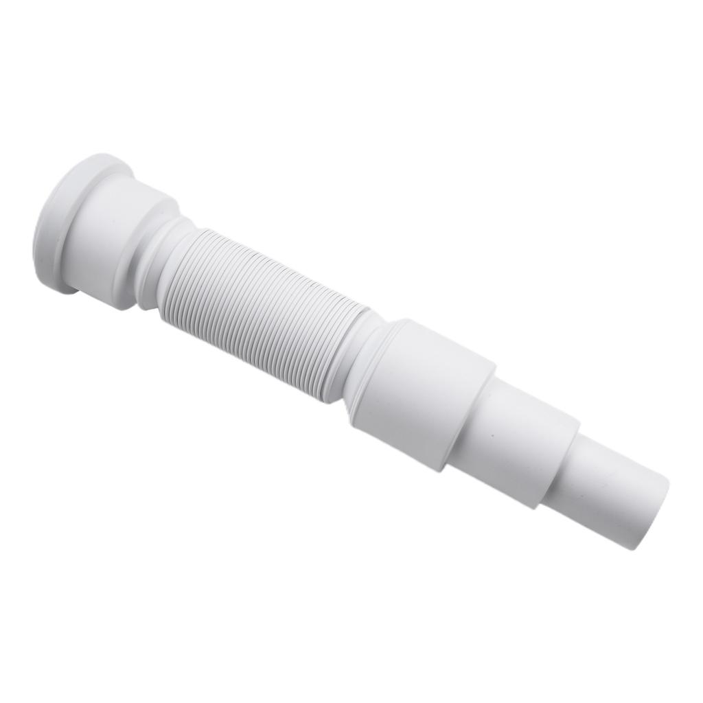 Grey Flexible Waste Flush Pipe Extendable To 1M Length with 50mm Diameter PVC for Shower and Bath Drain Installations