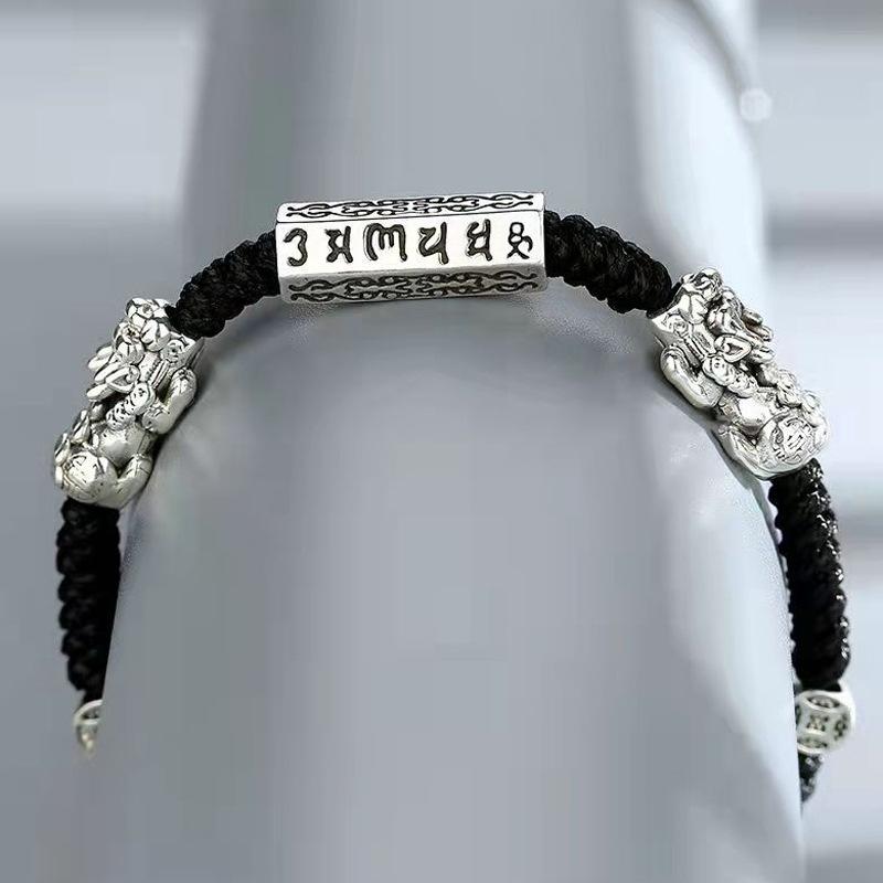 Pixiu Lucky Bracelet Men's Tide Transshipment Hand Rope Fashion Generous Boys High-end Niche Jewelry Gift