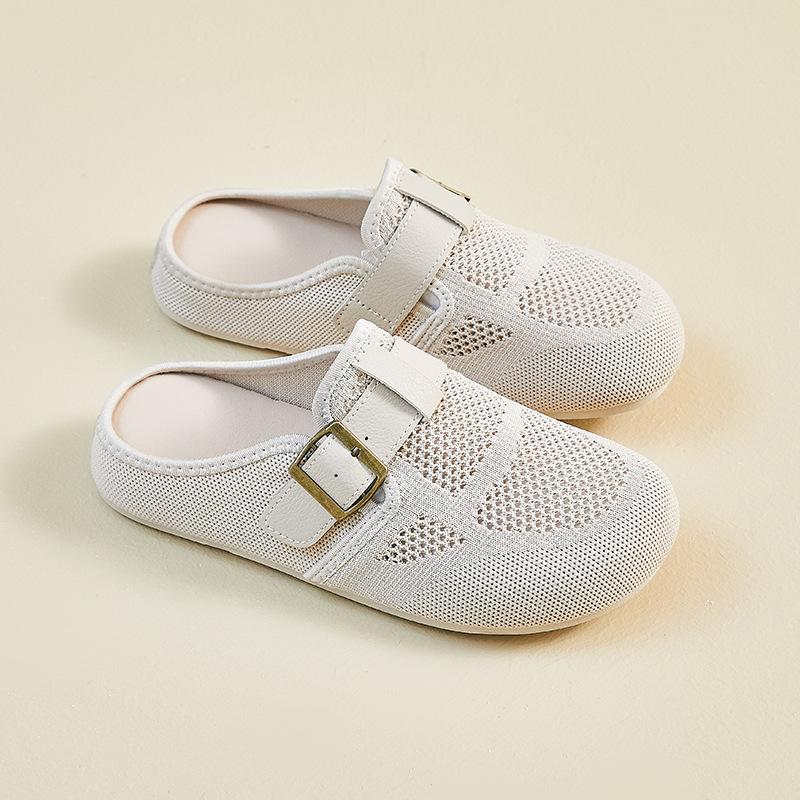 New Summer Small White Shoes Korean Style Female Student Lazy Person Pedals Half-support Casual Shoes Street Shot