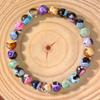 Bohemian Natural Stone Bracelet Fire Agate Stone Dopamine Beaded Bracelet Women's Beach Vacation