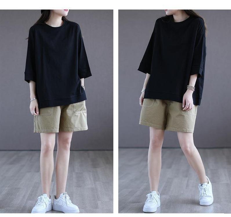 Women's Oversized T-Shirt Summer Casual Loose Fit Crewneck Workout Tee Short Sleeve Tops