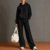 2026 Herbst Winter Damen Freizeit Kapuzenpullover Weite Hosen Set Locker Sportbekleidung