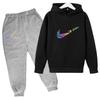 2026 Children Hoodie Letters Sports Pullover3-13Yrs Coat Sweatshirt+Pants -piece Set Boy Girl Toddler Clothes Fashion Set