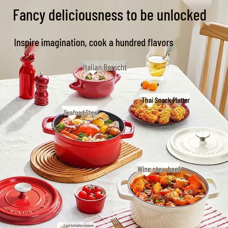 Cooker King 24cm Enamel Cast Iron Dutch Oven