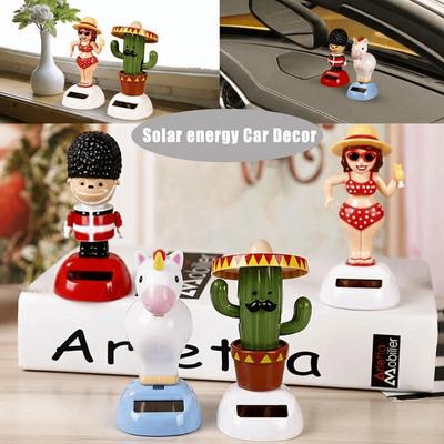 Cute Car Decoration Gift Flip Flaps Toy Swing Dancing Solar Powered Shaking Moving
