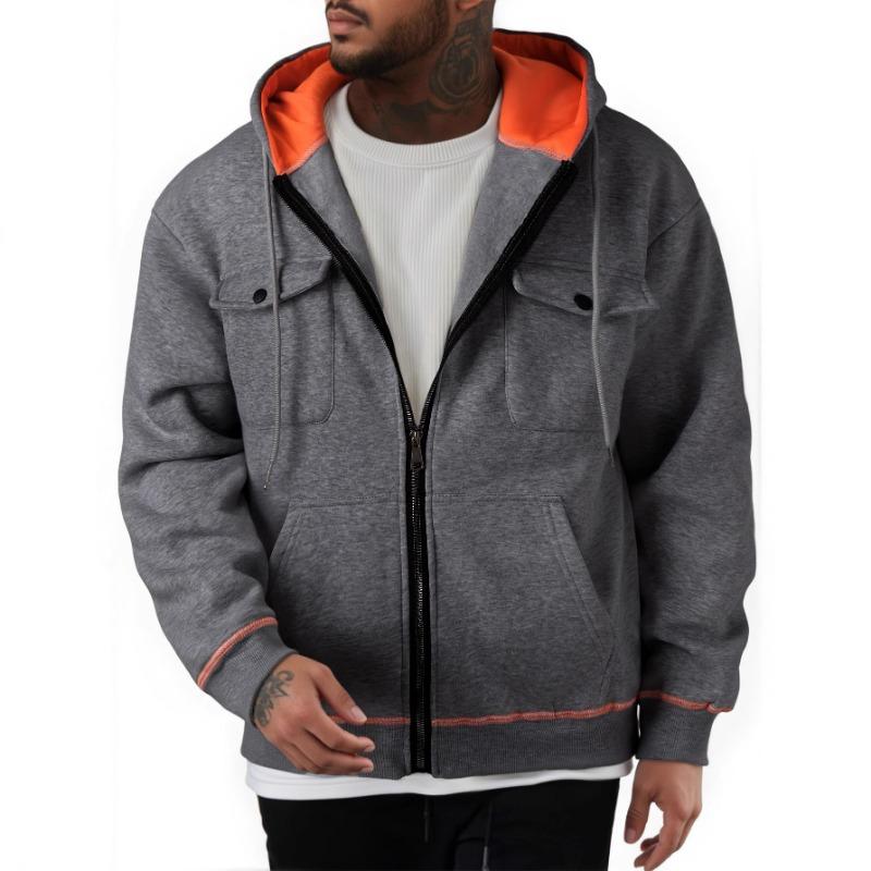 Autumn Winter Men's Fleece Warm Hooded Sweatshirt