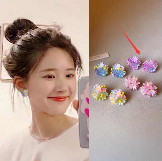 Elegant Butterfly Flower Stud Earrings - S925 Silver Needle, High-End and Versatile for Women