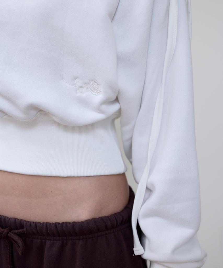 Rosefranz Wide Off-Shoulder Sweatshirt [Ivory]