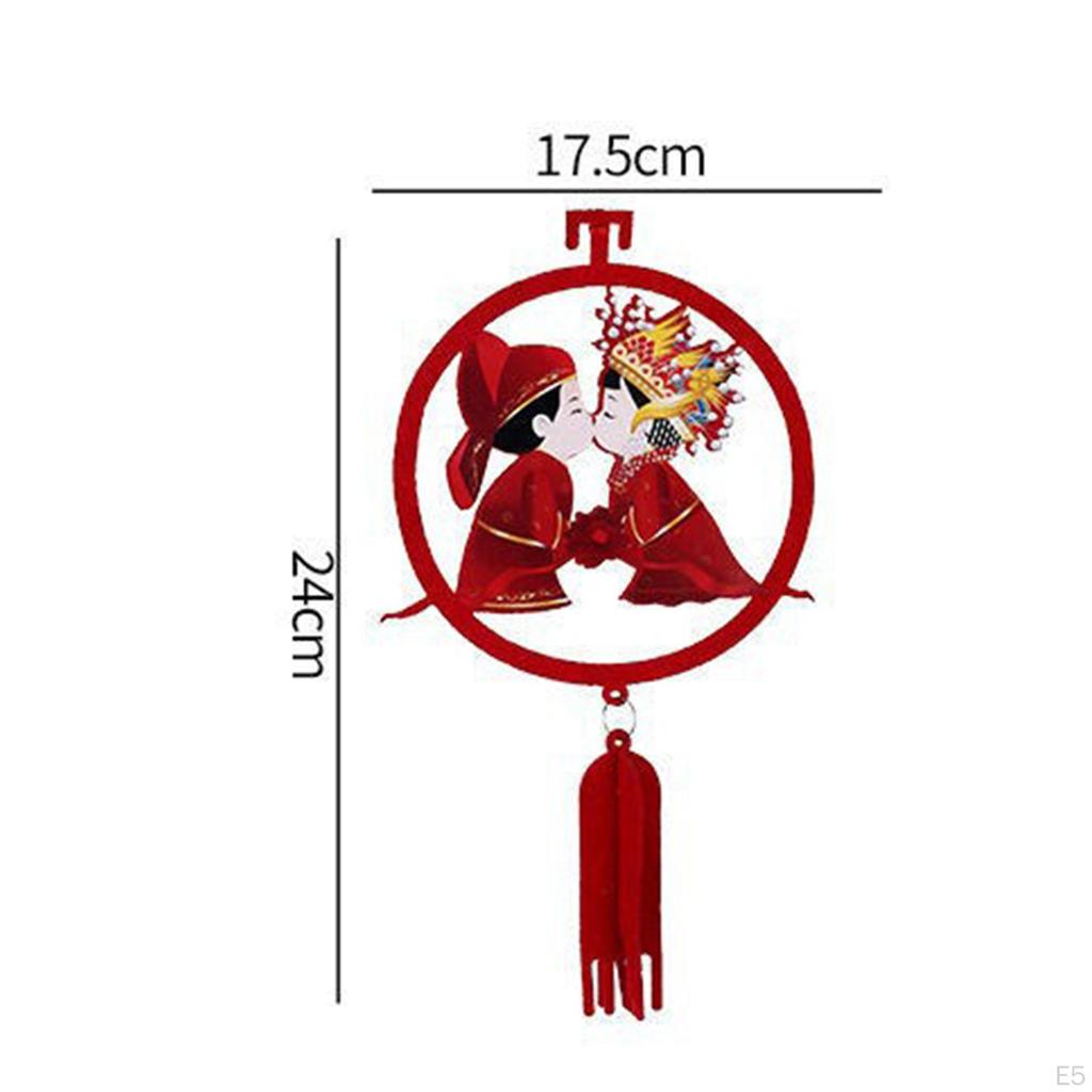 Düğün Süslemeleri Damat ve Gelin Kolye Kırmızı Asılı Süsleme Çin Latte Sanatları