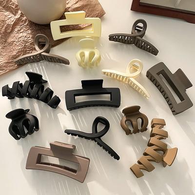 3/4/5 Stück Damen Mädchen Haarklammern Clips Schwarz Kaffee Große Krallenclips Pferdeschwanz Haarnadel Krabben-Haarspange Mode Haaraccessoires Geschenke