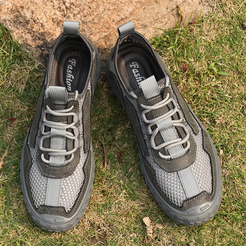 Men's Outdoor Running Shoes Simple Casual Shoes Lightweight Sports Shoes Hollow Out Breathable Sneakers Non-Slip Hiking Footwear