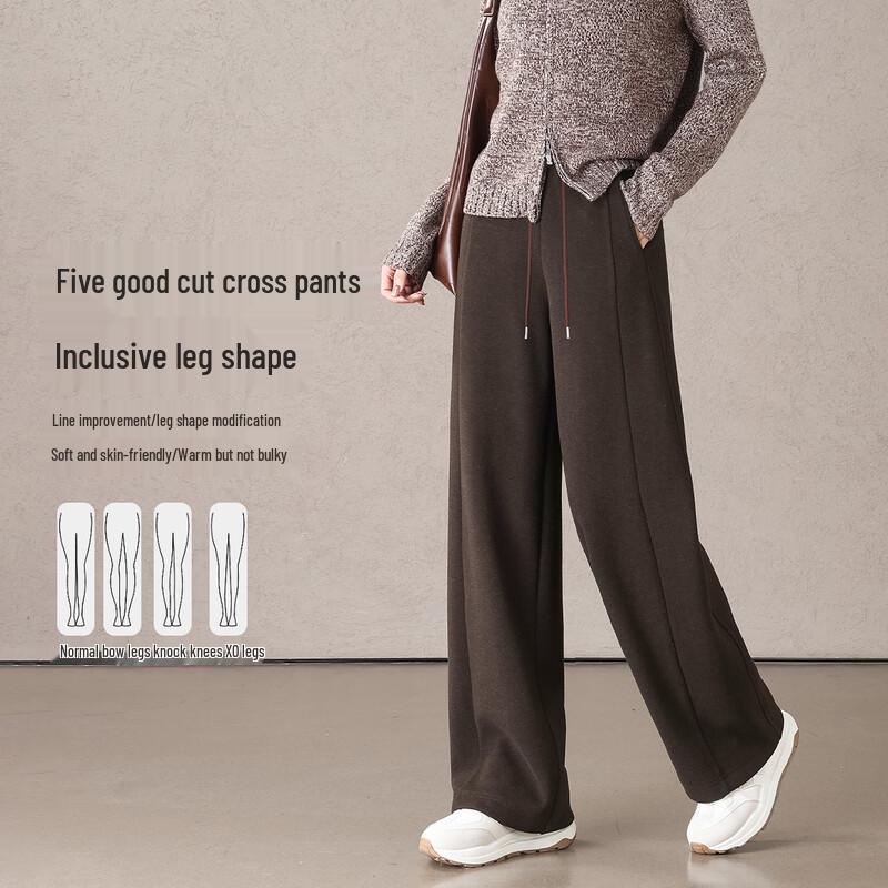 

Women s Fleece-Lined Banana Wide-Leg Casual Pants XL