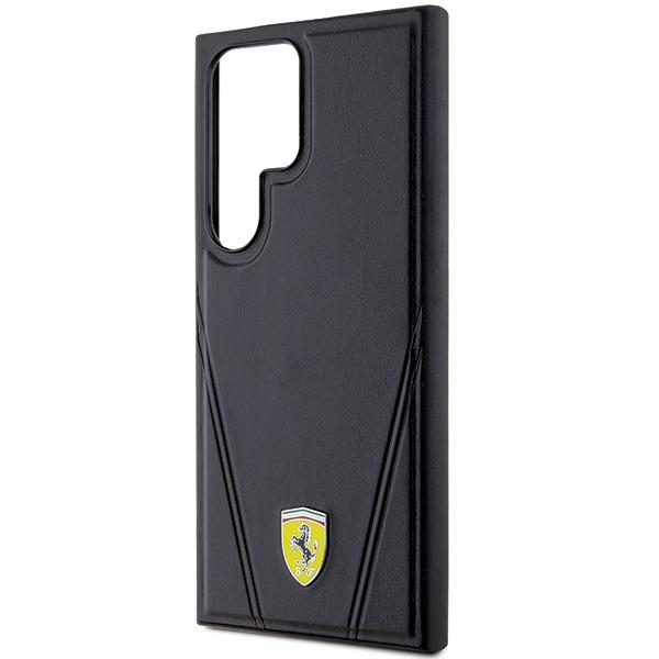 Ferrari Fehms24Lp3Bak S24 Ultra S928 Czarny/Black Hardcase Hot Stamp V Lines Magsafe