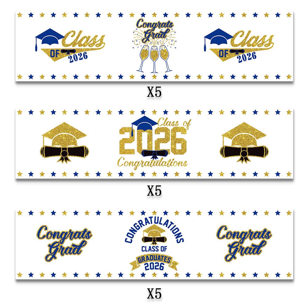 

15Pcs 2025 Graduation Season Party Water Bottle Decoration Stickers, Graduation Wine Bottle Decoration Stickers Party Supplies