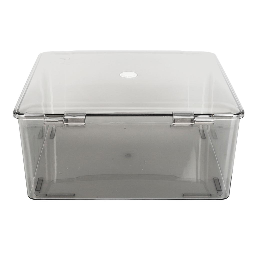 Cosmetic Storage Box Containers with Hinged Lid Dust Proof Large Capacity Space Saving Clear Plastic Case