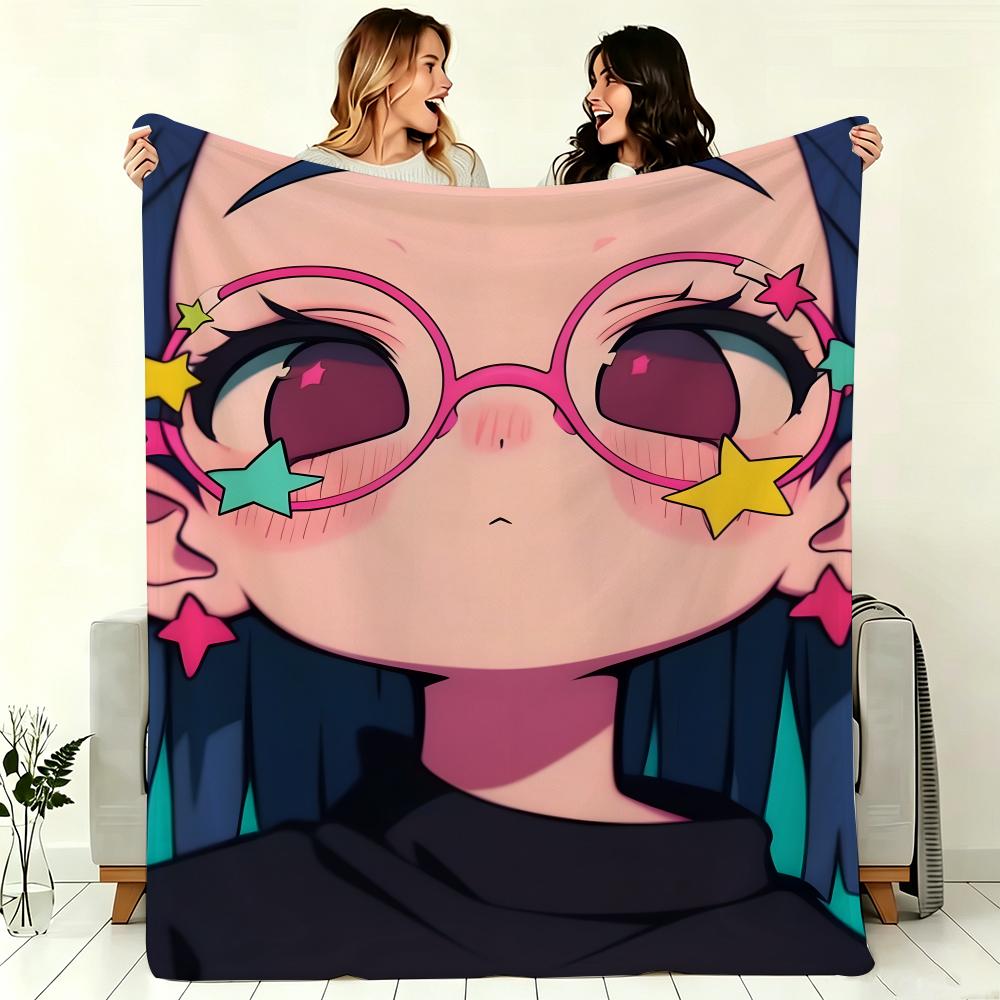 Artwork G-Girl with Glasses Throw Soft Warm Throw Blanket for Bedroom Living Room Bed Travel Camping Picnic Gift
