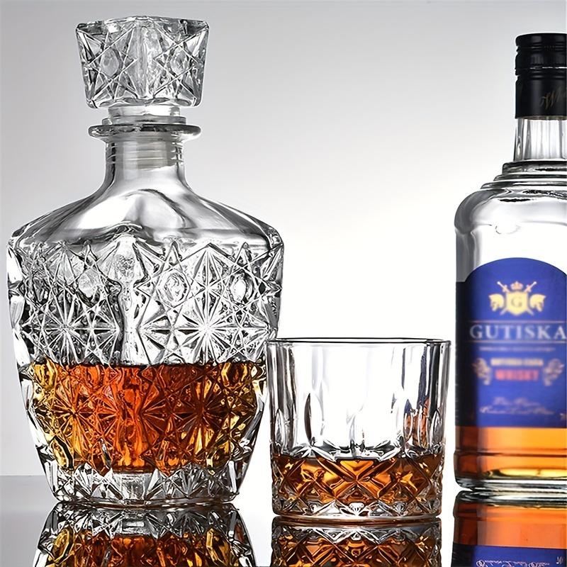 Hochwertiges 7-teiliges Whisky-Set – elegante 850-ml-Karaffe und 6 Schnapsgläser, perfektes Geschenk für Männer, vielseitig für alle Spirituosen