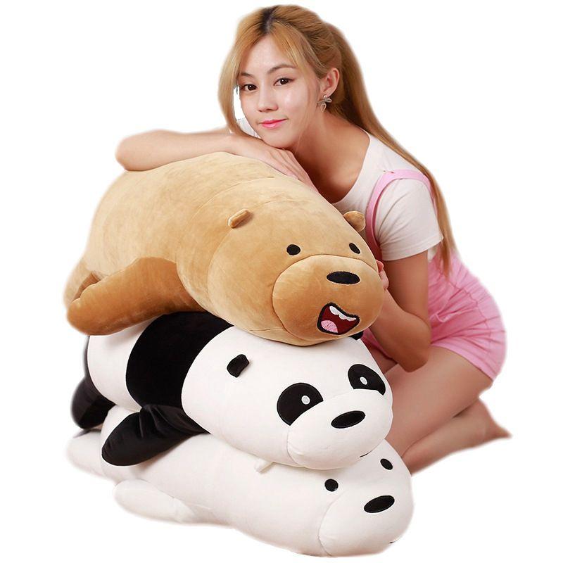 We Bare Bears Pillow Cartoon Bear Grizzly Bear Panda Soft Stuffed Plush Toy Doll Adorable And Cuddly