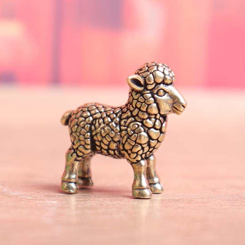 Creative Vintage Goat Statue Zodiac Sheep Figurine Exquisite Desktop Ornament for Home Decor Birthday Holiday Gift