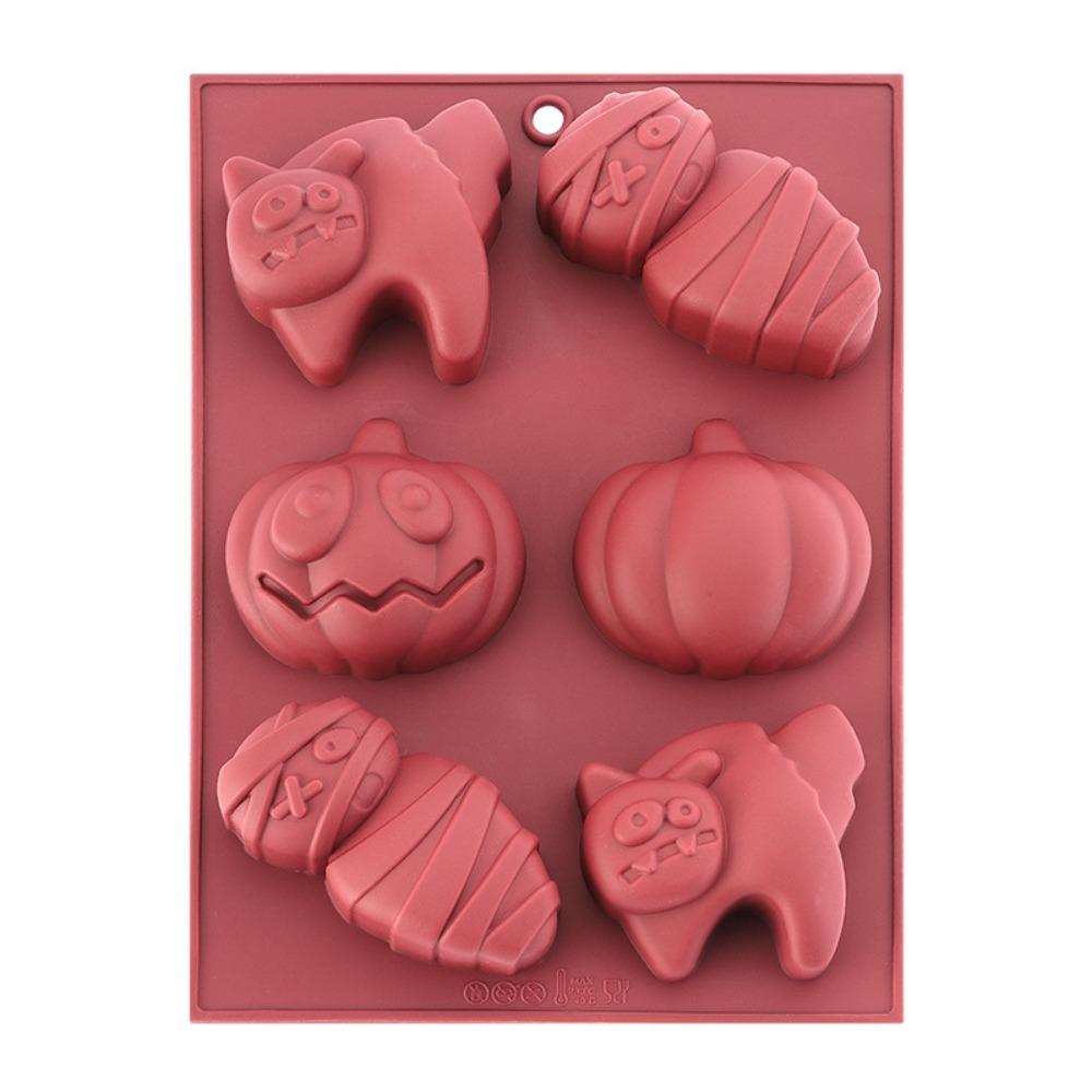 Heat-resistant Mummy Baking Mold Silicone Chocolate Mold Halloween Pumpkin Cake Mold Soap красный