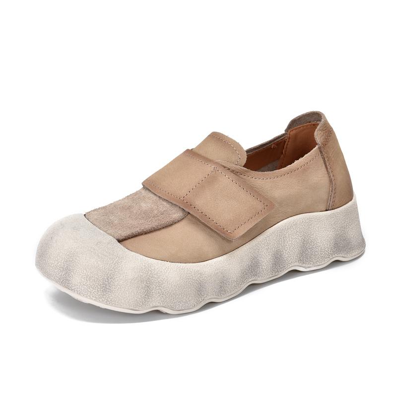 

Fashion AIYUQI Board Shoes Female Genuine Leather Spring Women s Loafers 2025 Casual Retro Flat Women s Sneakers 43 хаки