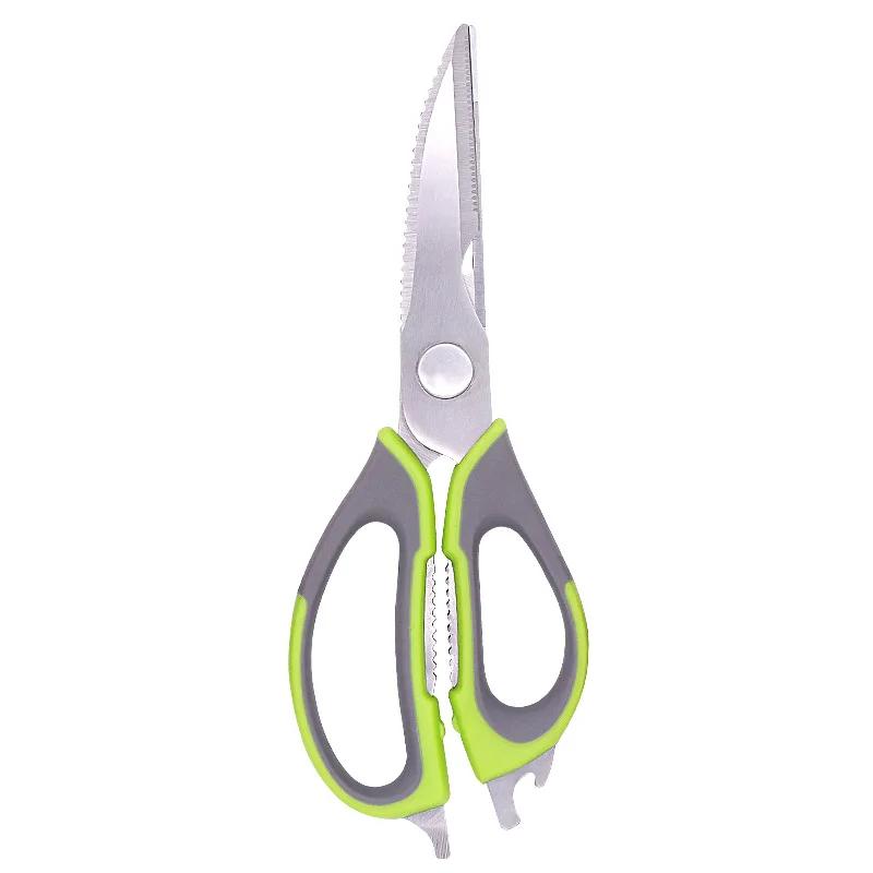 Thick Household Blade Stainless Steel Barbecue Meat Cutting Removable Pptpr Handle Shear Multi Kitchen Scissors With Nutcracker