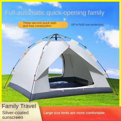 Tienda de campaña exterior totalmente automática para 3-4 personas, equipo de camping a prueba de sol y lluvia, portátil y sin necesidad de montaje