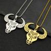 Animal Hollow Bull Head Pendant Necklace for Stainless Steel Men Women Gold Silver Color Punk Rock Chain Jewelry Colar Masculino